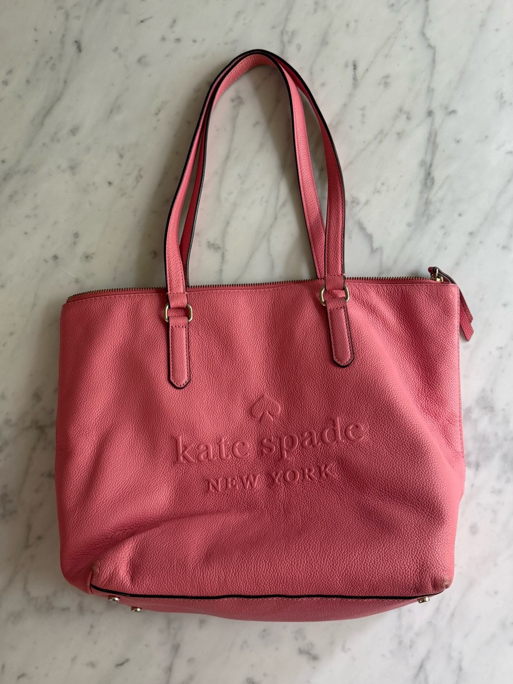 kate spade logo Coral Pink Larchmont Tote